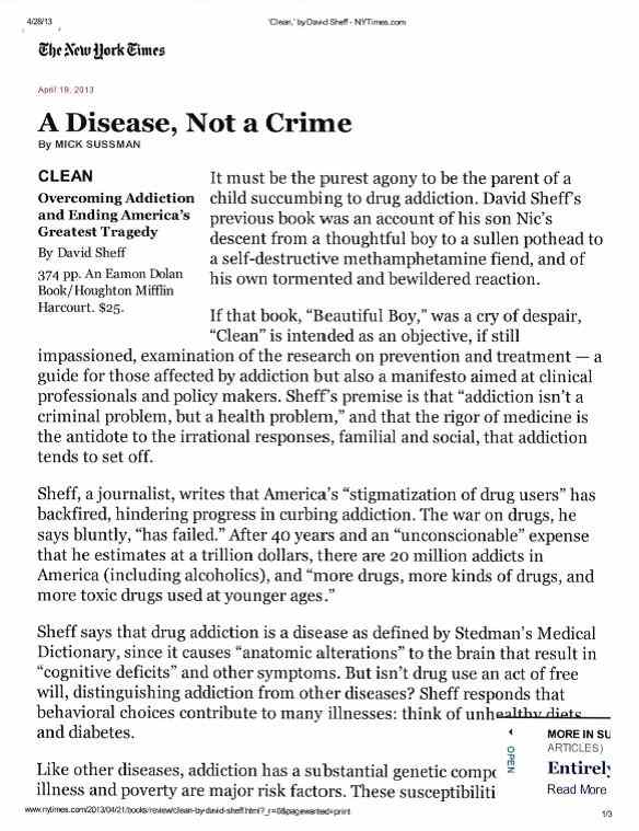 A Disease, Not a Crime